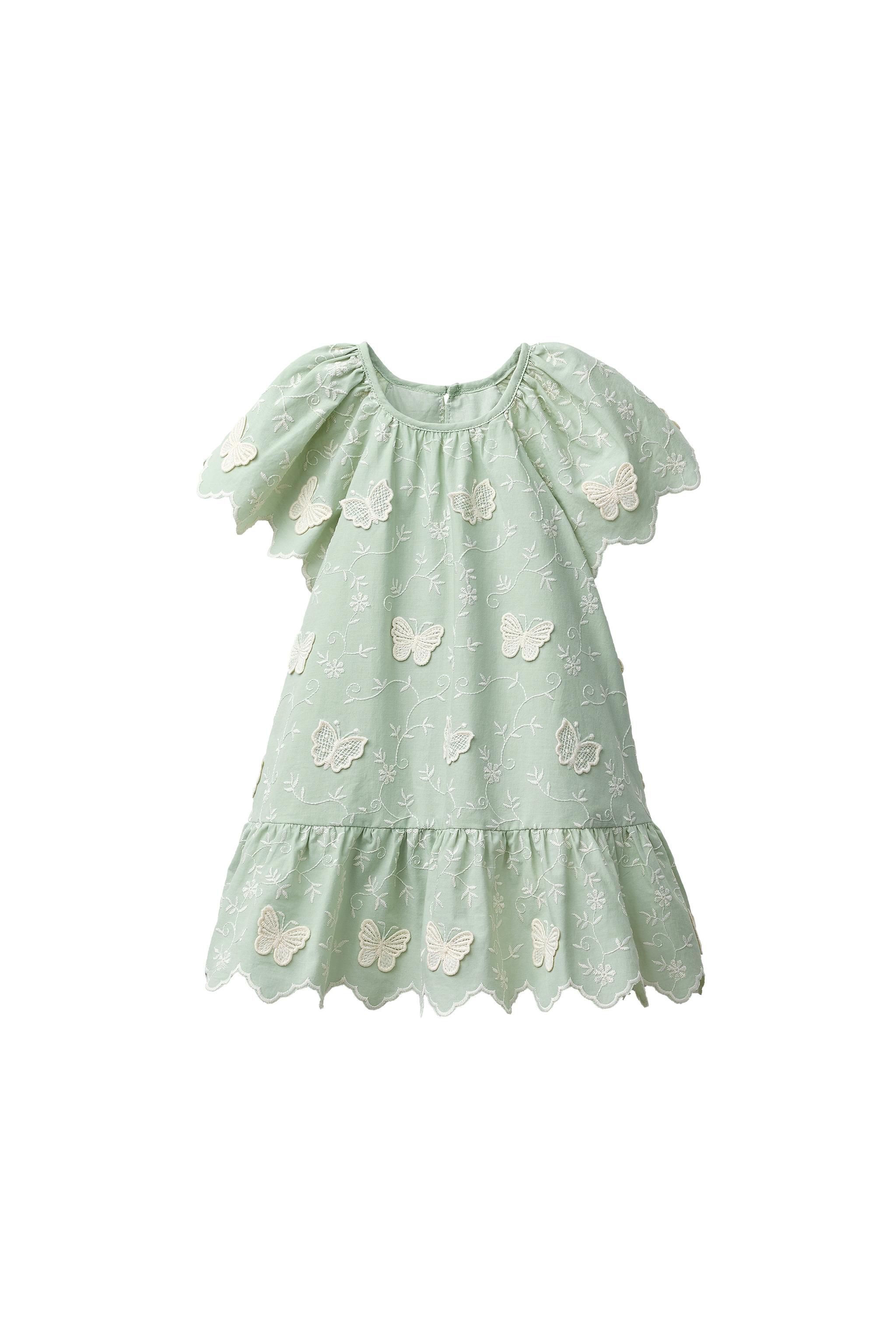 EMBROIDERED BUTTERFLY DRESS - Green | ZARA United States EMBROIDERED BUTTERFLY DRESS - Green | ZARA United States