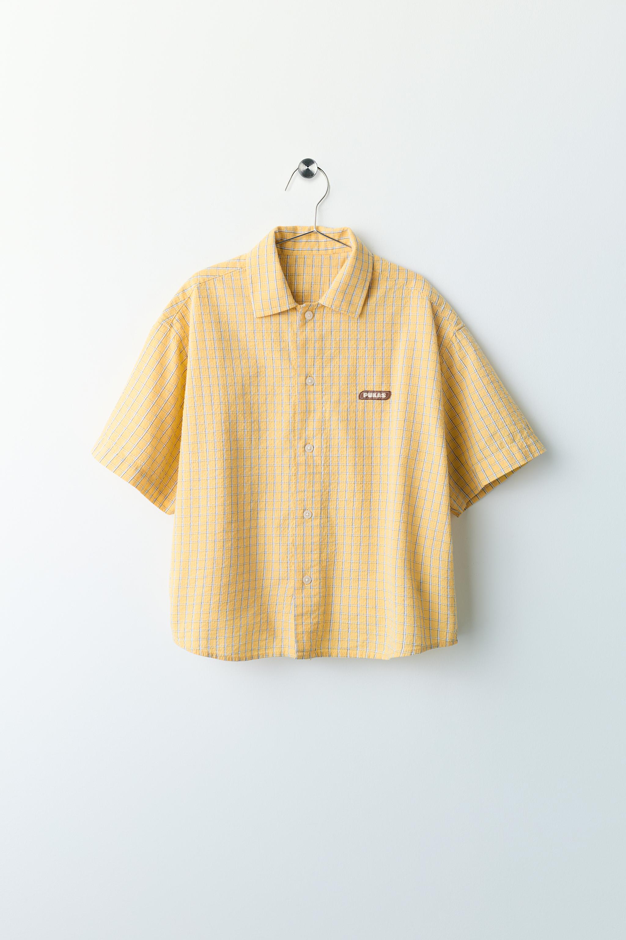 PUKAS SURF CHECK PRINT SHIRT — Orange