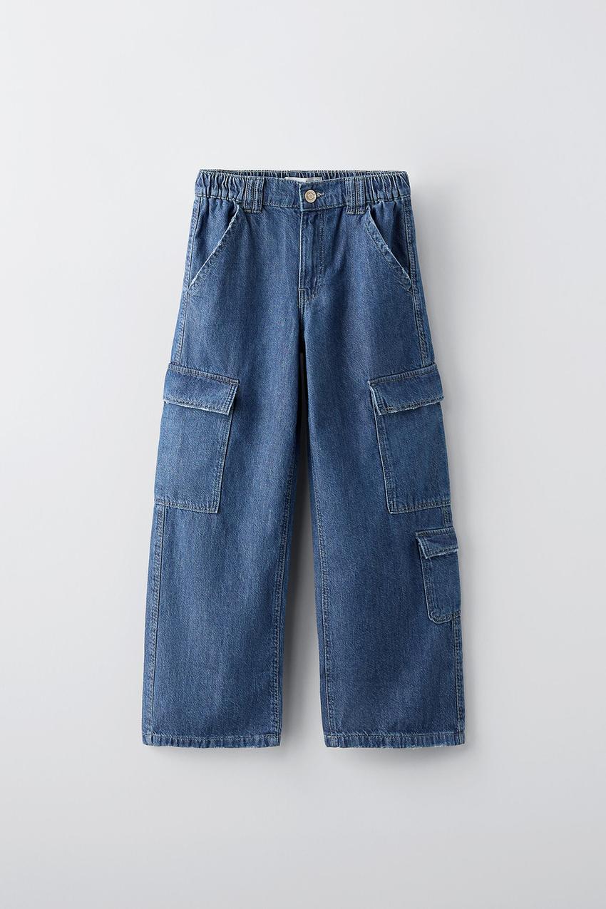 MULTI-POCKET CARGO JEANS - Blue | ZARA United States