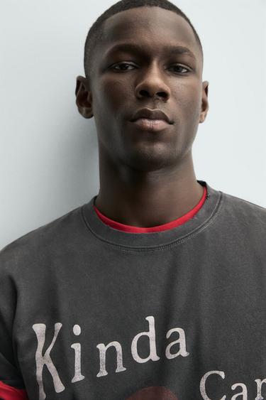 T-SHIRT IMPRIMÉ CŒUR - Anthracite foncé de Zara - Image 4