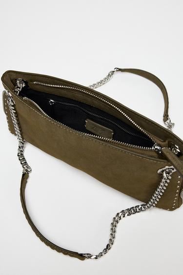 STUDDED ELONGATED BAG - Taupe Grey by Zara - Image 5