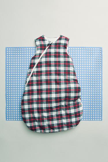 Zara PLAID FLANNEL SLEEPING BAG - Ecru