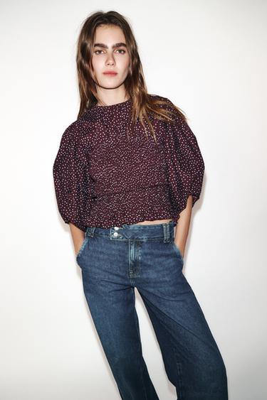 JEANS Z1975 STRAIGHT LOW-RISE TURN-UP HEMS - Blue by Zara - Image 2