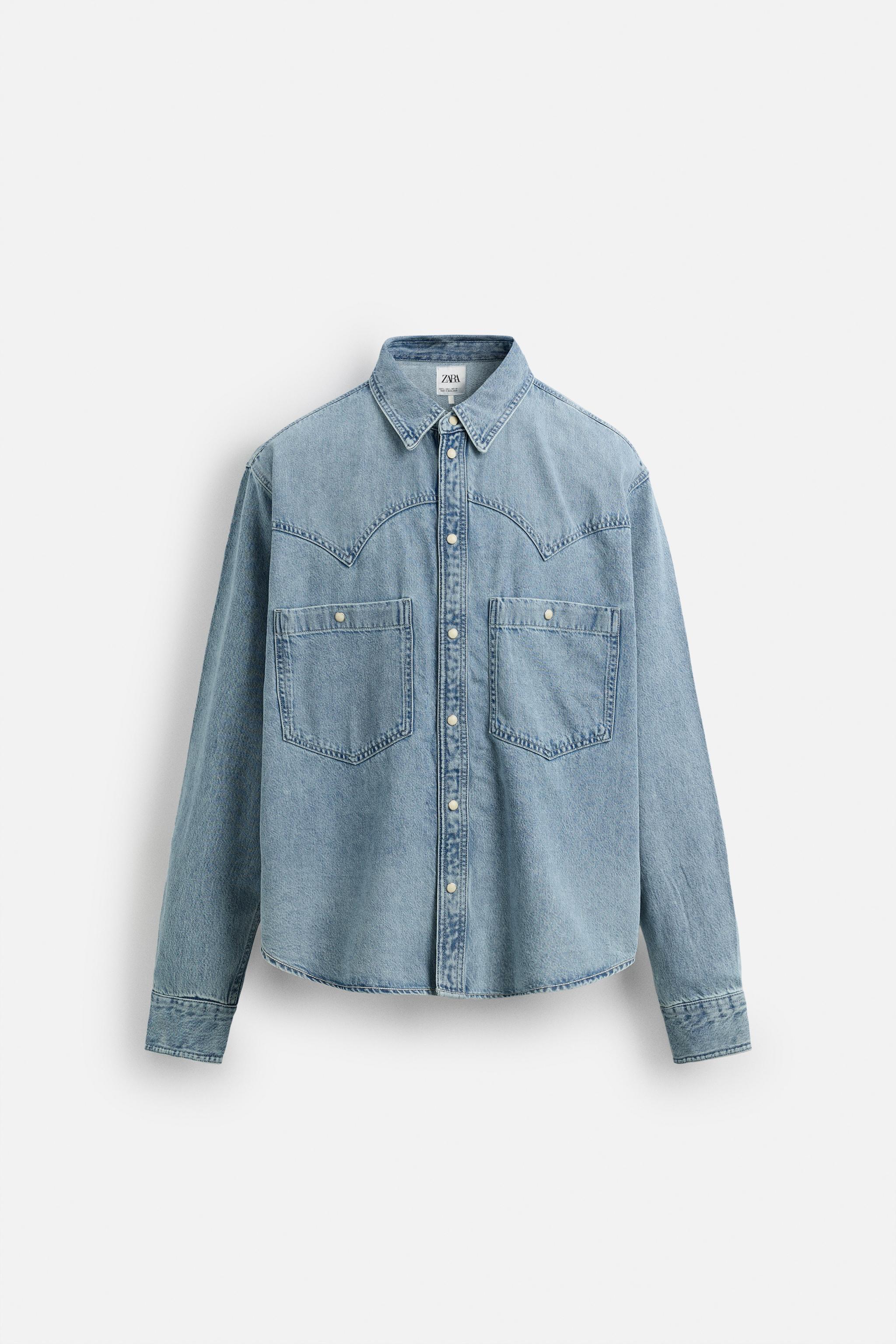 WESTERN DENIM SHIRT - Blue | ZARA New Zealand