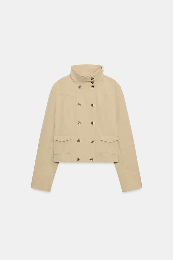 ポケット付きハイネックジャケット - サンド | ZARA Japan / 日本