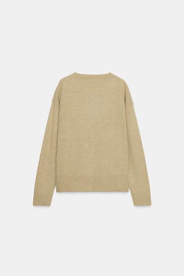 PULL EN LAINE À MAILLE LISSE - Marron clair de Zara - Image 6