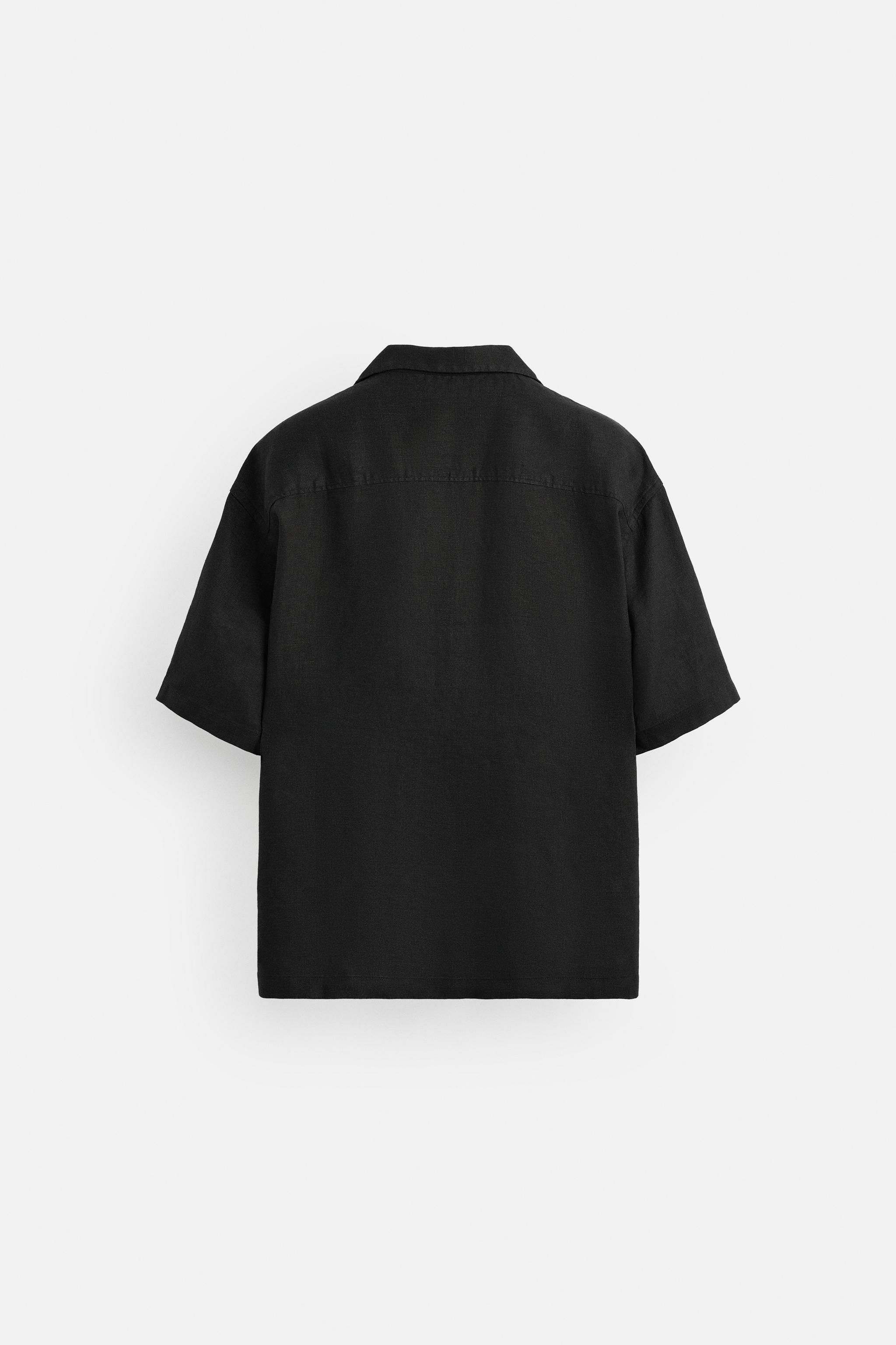 100% リネンシャツ - ブラック | ZARA Japan / 日本