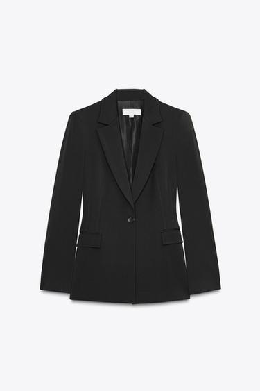 BLAZER TAILLÉE UN BOUTON - Noir de Zara - Image 3