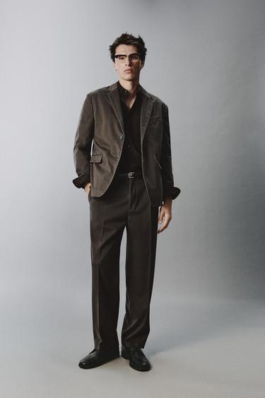 WASHED EFFECT SUIT BLAZER - Taupe grey by Zara