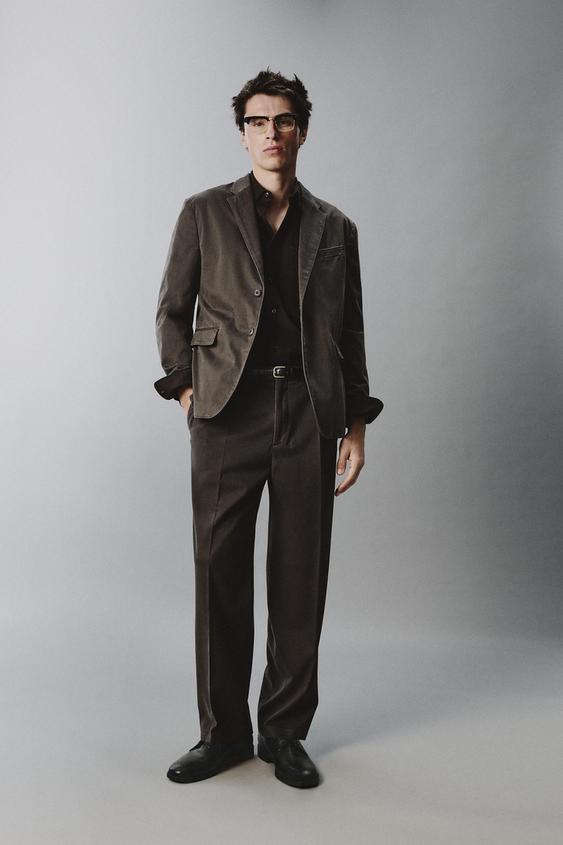 WASHED EFFECT SUIT BLAZER