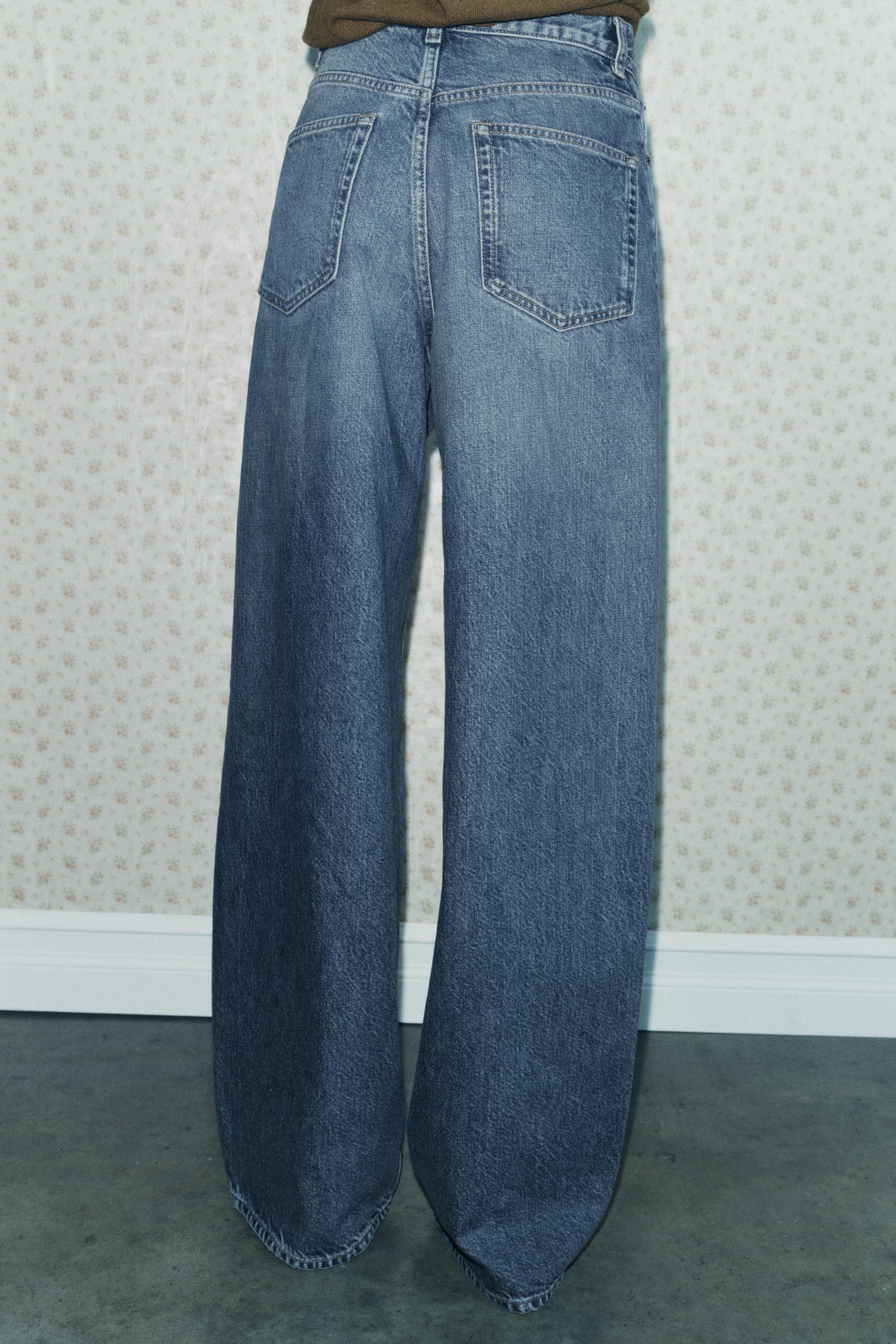 ZW COLLECTION HIGH-WAIST PALAZZO JEANS - Mid-blue | ZARA New