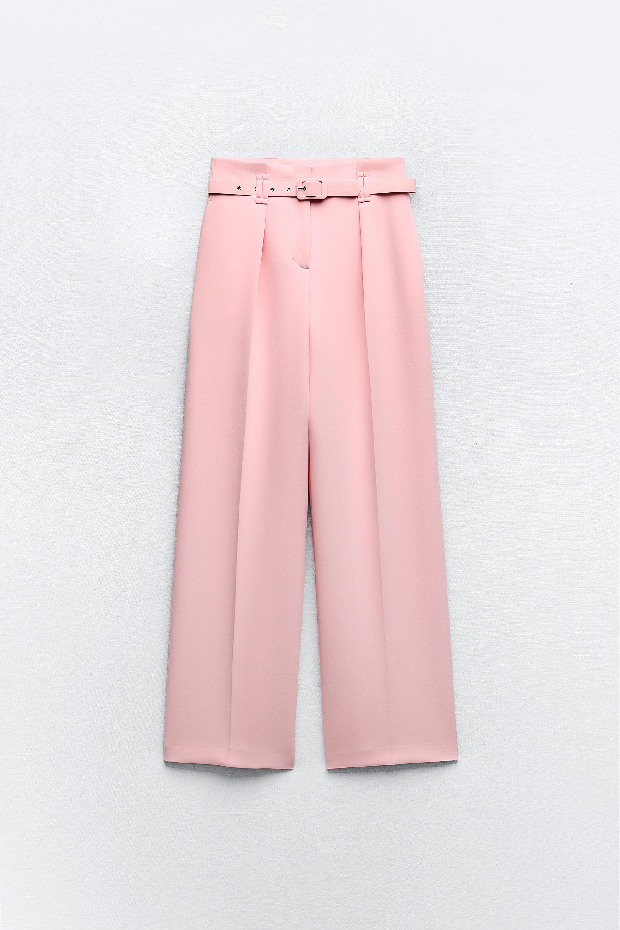 Zara high waist bubble gum pink pants