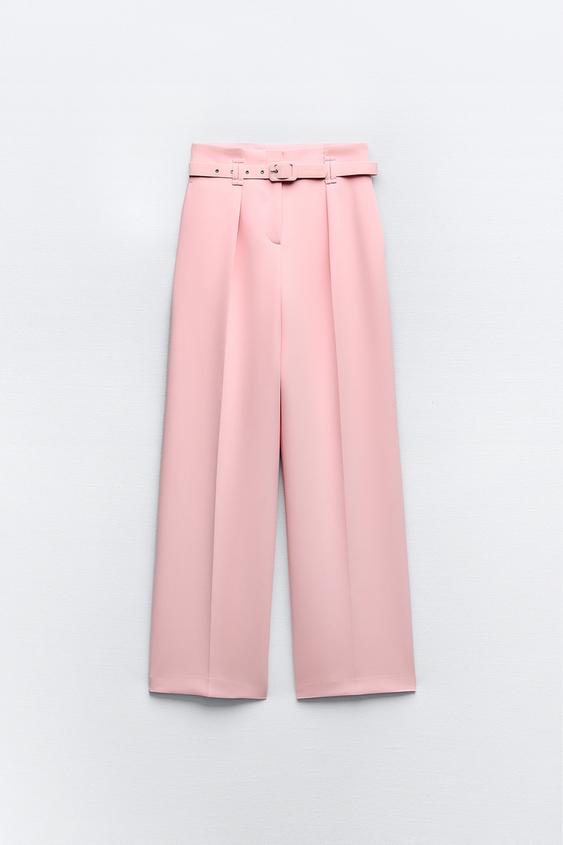 Buy Women Pink Solid Formal Regular Fit Trousers Online - 786011