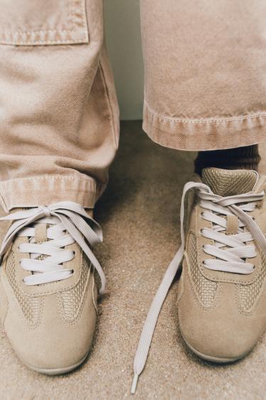 BEAD CLIP TRAINERS - Brown by Zara