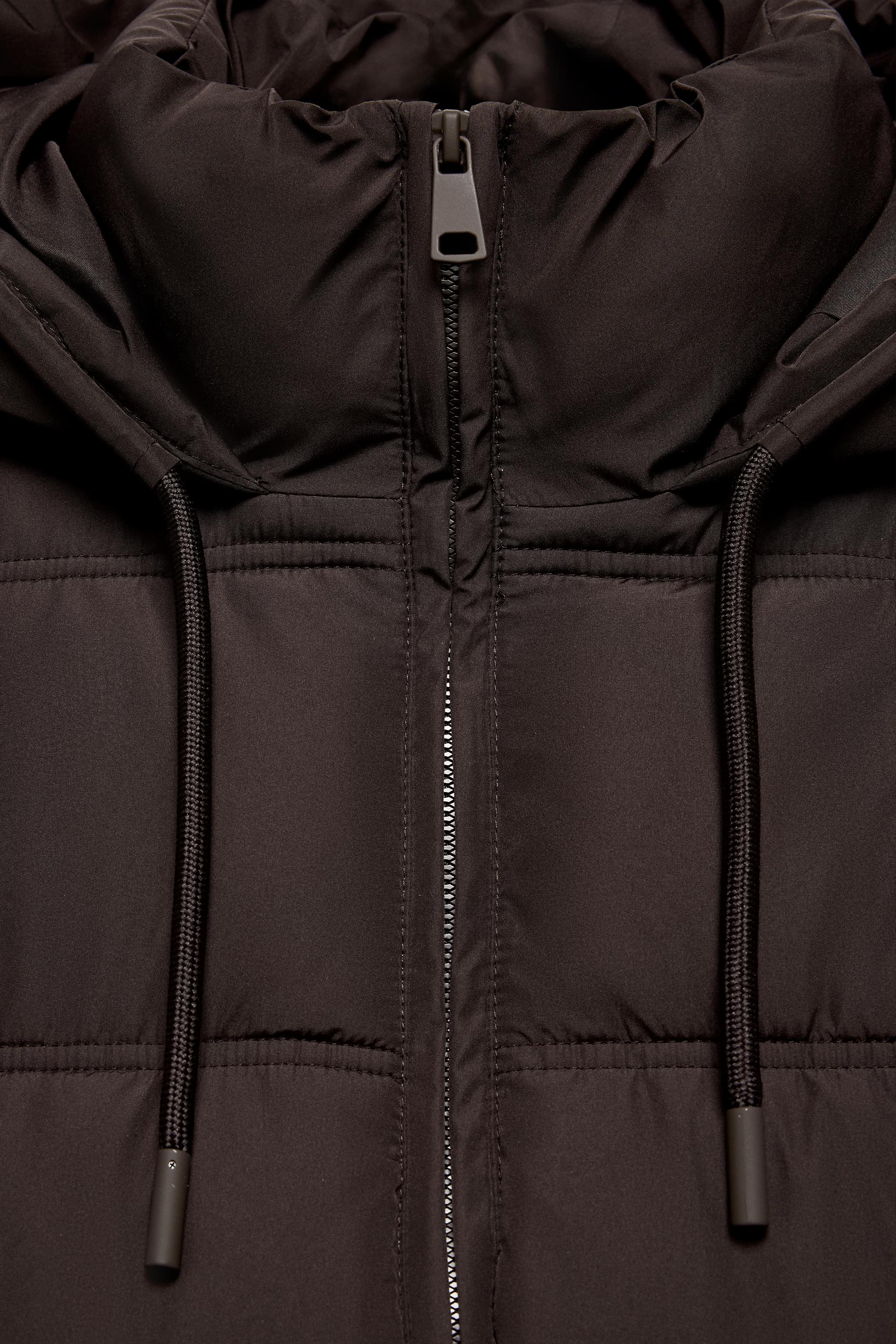 WATER REPELLENT WINDPROOF SHORT PUFFER ANORAK - Brown | ZARA