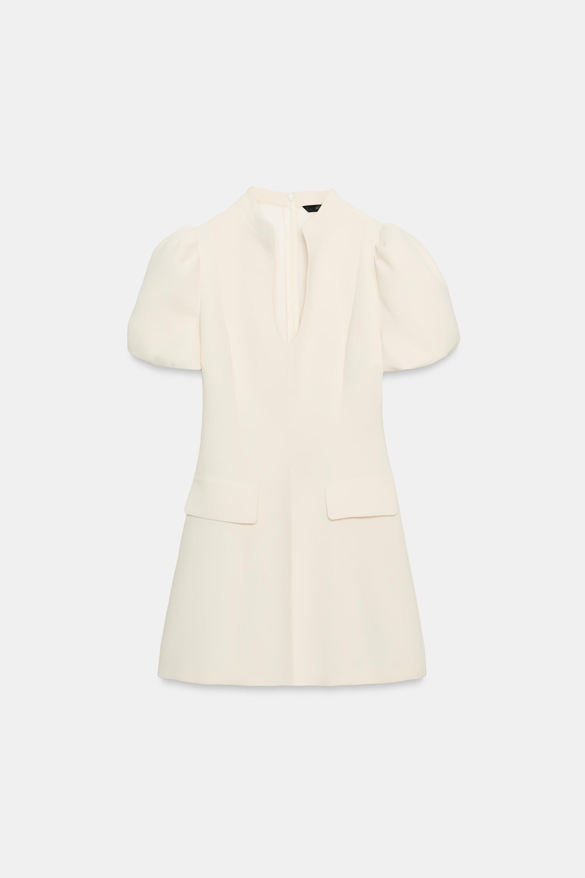 PUFF SLEEVE SHORT DRESS