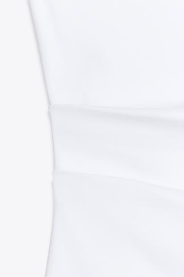 ASYMMETRIC PLEATED T-SHIRT - White by Zara - Image 7