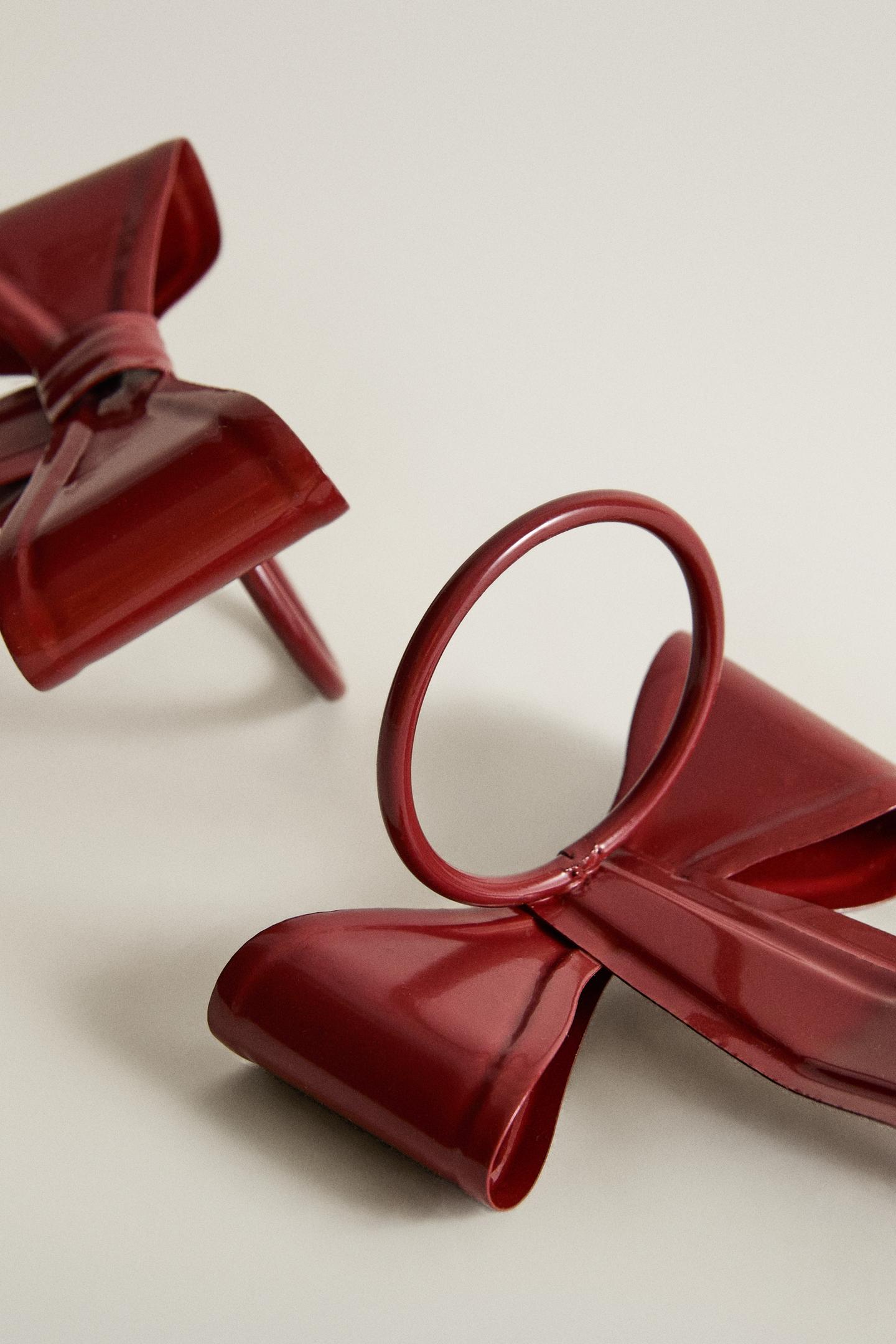 Женские аксессуары Zara Christmas Bow Napkin Holder Pack (Pack OF 2), цвет: Красный — фото 3