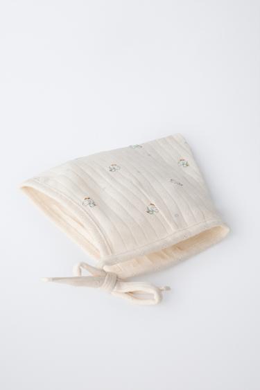 GOOSE PRINT BONNET AND BANDANA SET - Light beige by Zara - Image 1
