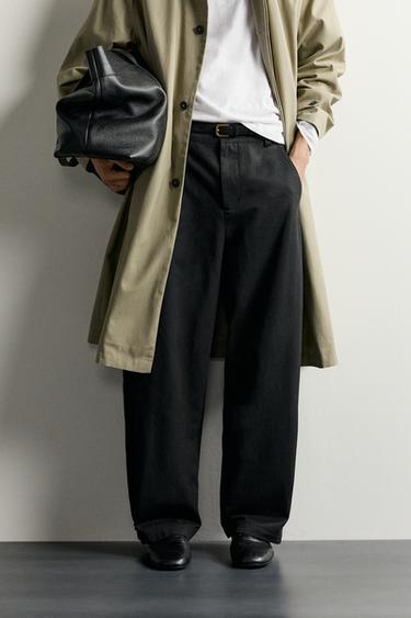 BALLOON FIT TROUSERS WITH TABS - Black by Zara