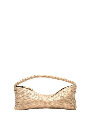 Zara Nappa leather woven croissant bag - White