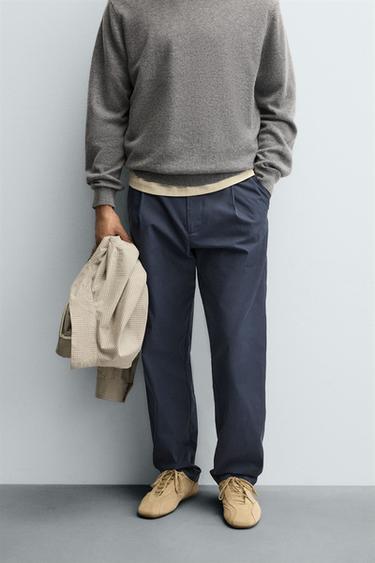 RELAXED FIT PLEATED TROUSERS - Blue by Zara - Image 1