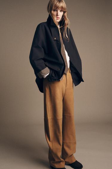 ТРЕНЧ С КАПЮШОНОМ И КОНТРАСТНЫМ ВОРОТНИКОМ — ZW COLLECTION — СИНИЙ от Zara