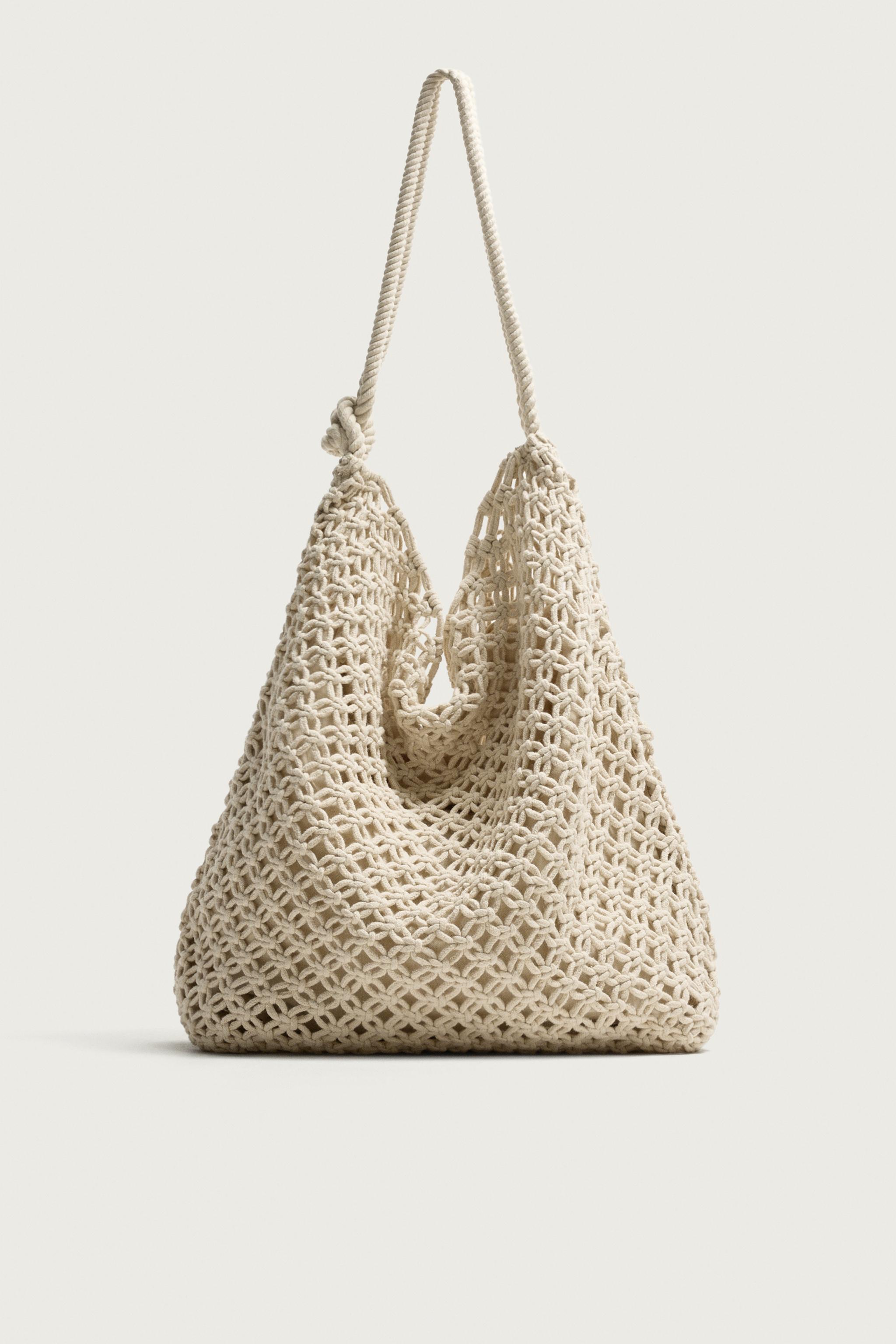 MACRAME SHOULDER BAG — Sandy Brown