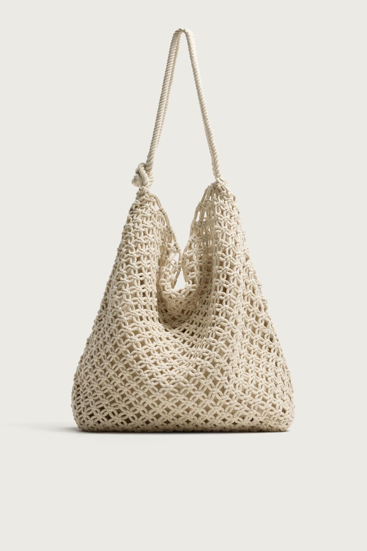MACRAME SHOULDER BAG — Sandy Brown