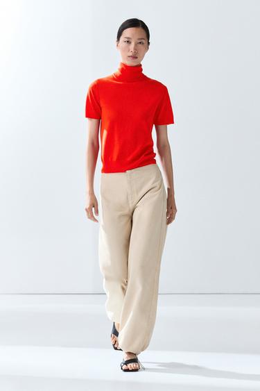 Zara Turtleneck knit sweater - Neon pink - Image 0