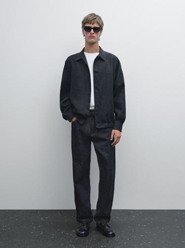 Zara 100% linen overshirt - Blue - Image 0