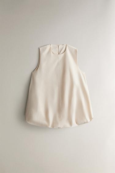 VOLUMINOUS COTTON TOP - Ecru by Zara - Image 0
