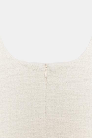 ROBE COURTE STRUCTURÉE - Écru de Zara - Image 7