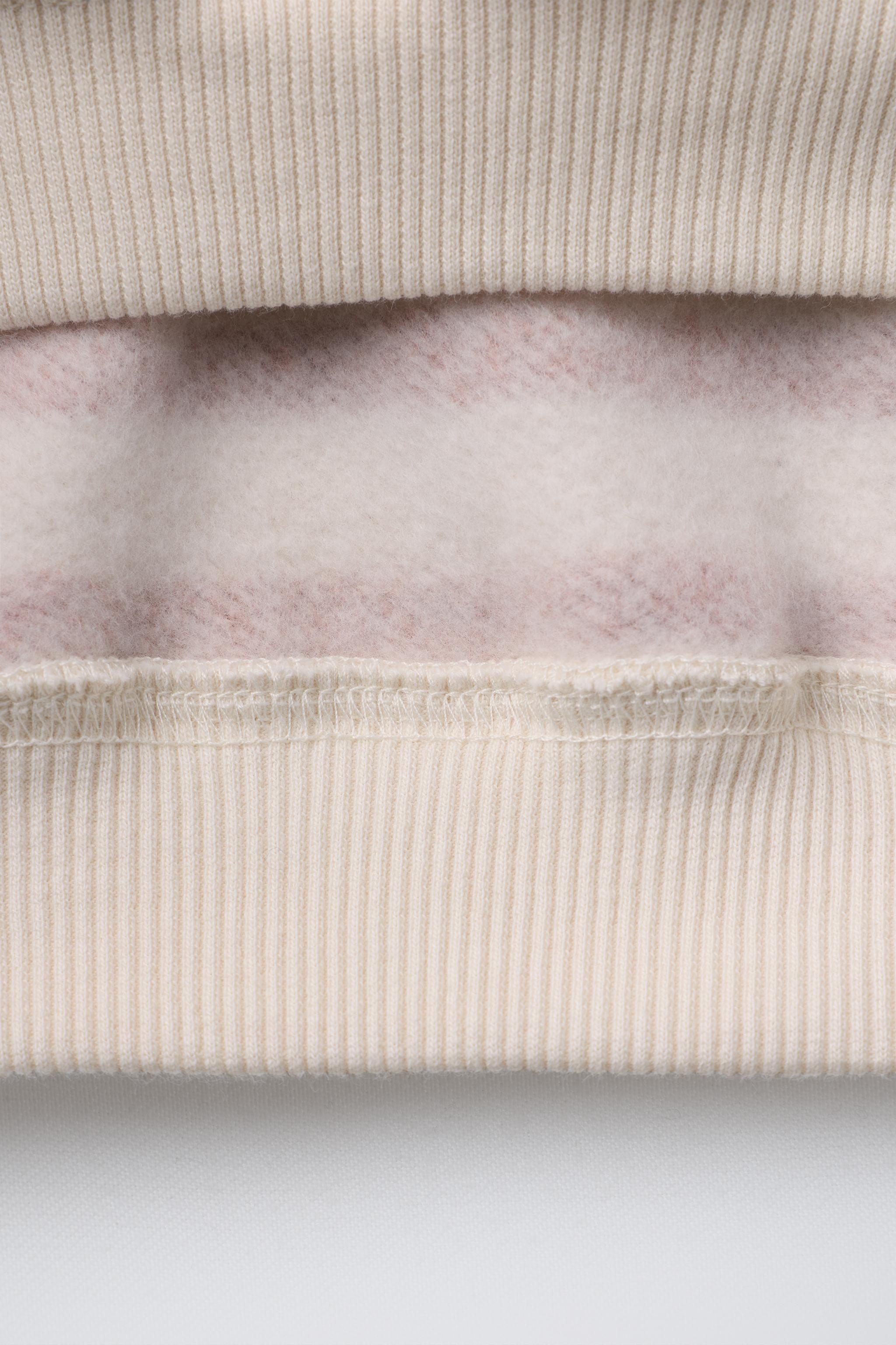 STRIPED EMBROIDERED BEAR SWEATSHIRT