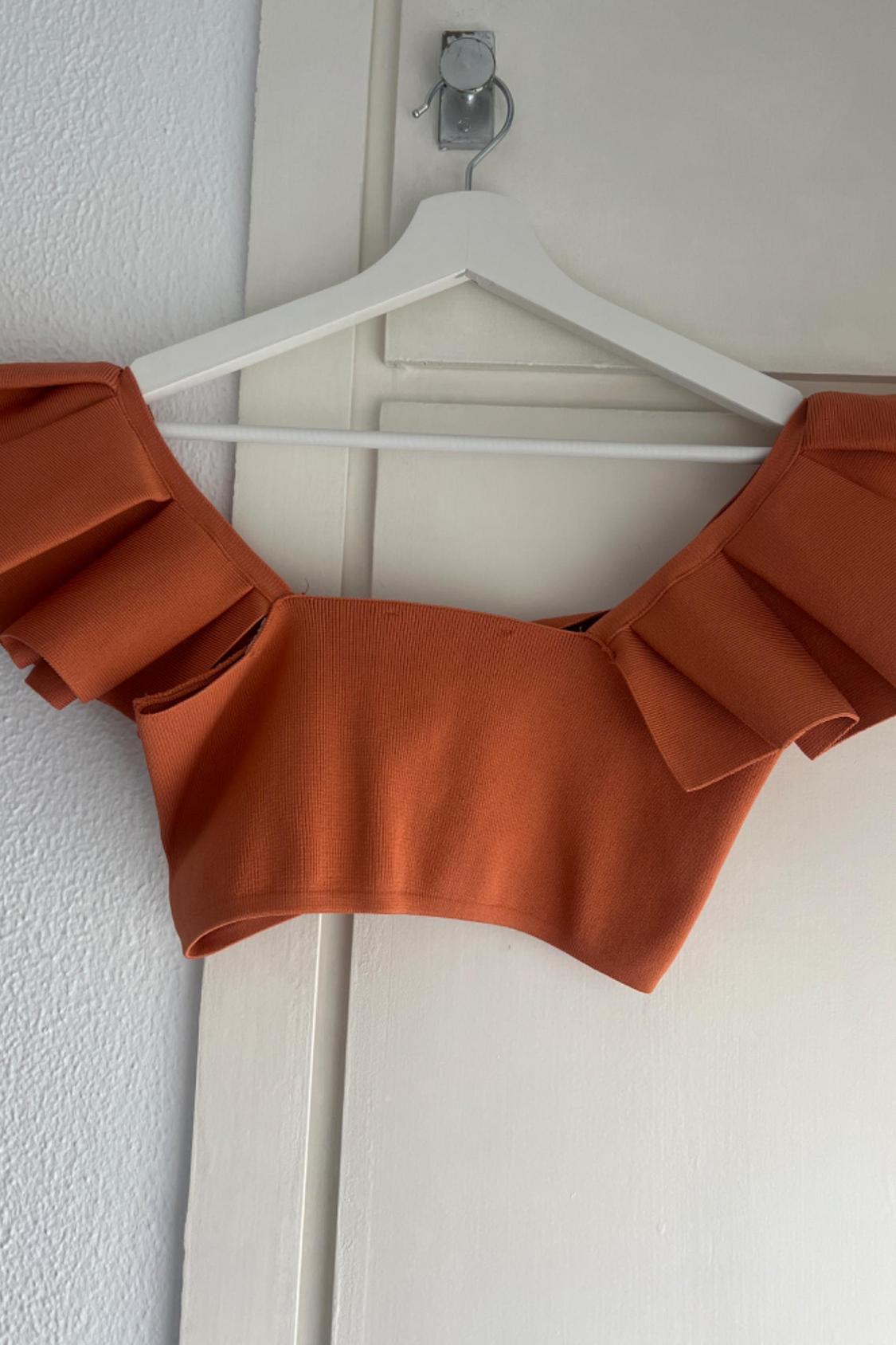 RUFFLED KNIT CROP TOP - Image 2