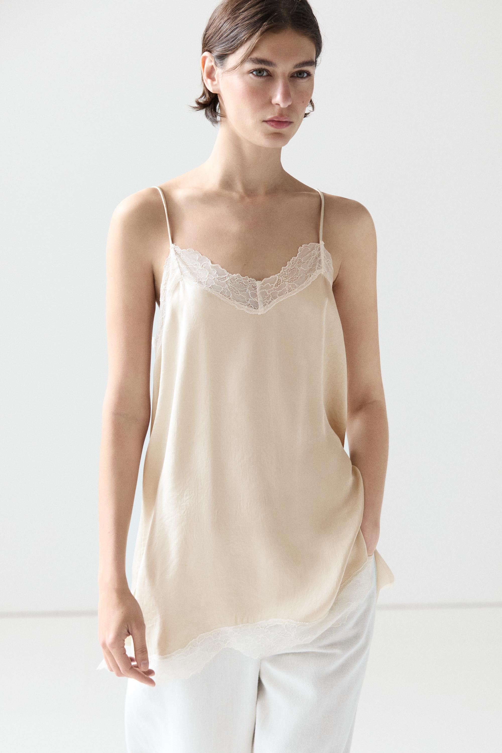 Strappy top with lace detail
