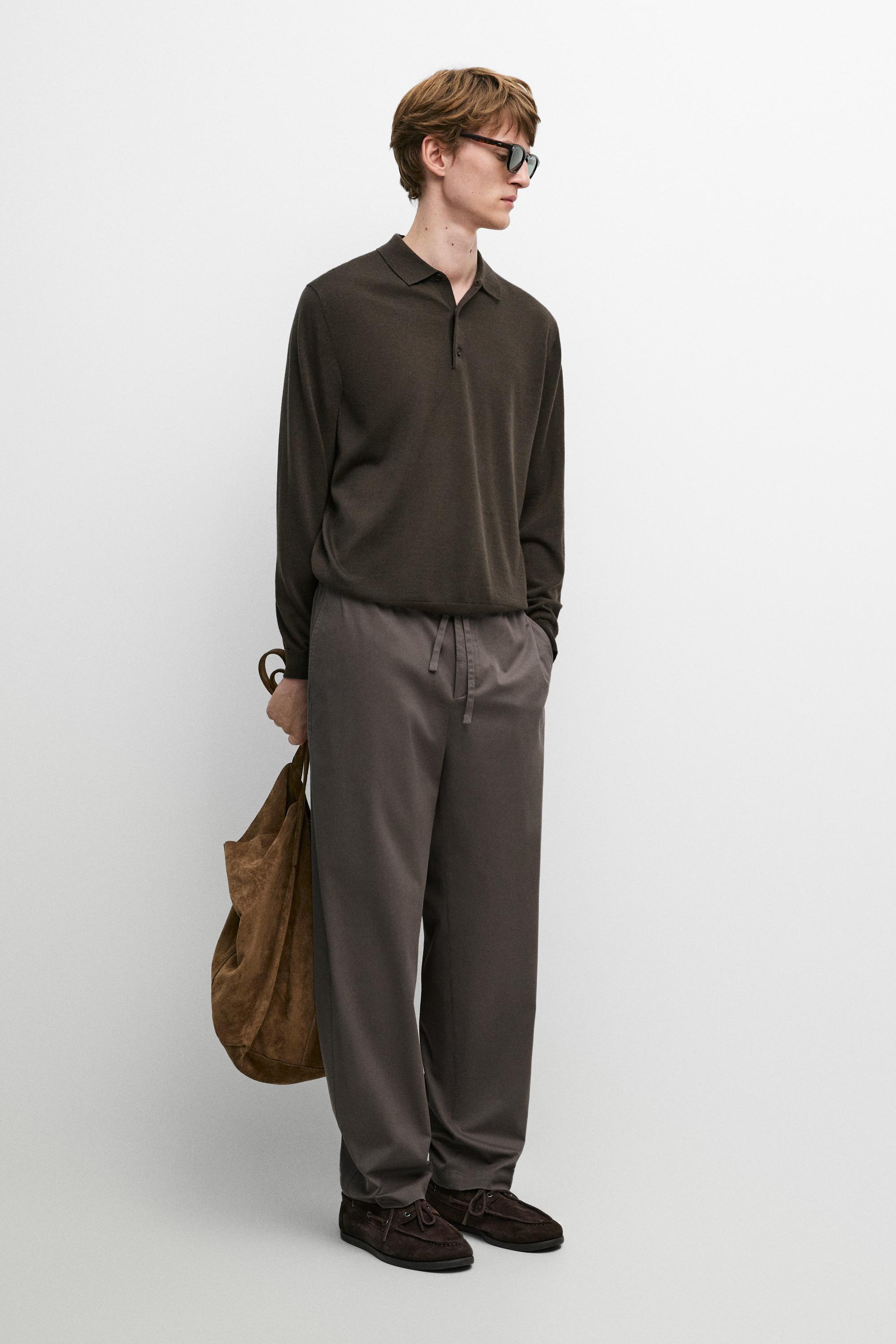 Cotton blend jogger fit pants — Gray