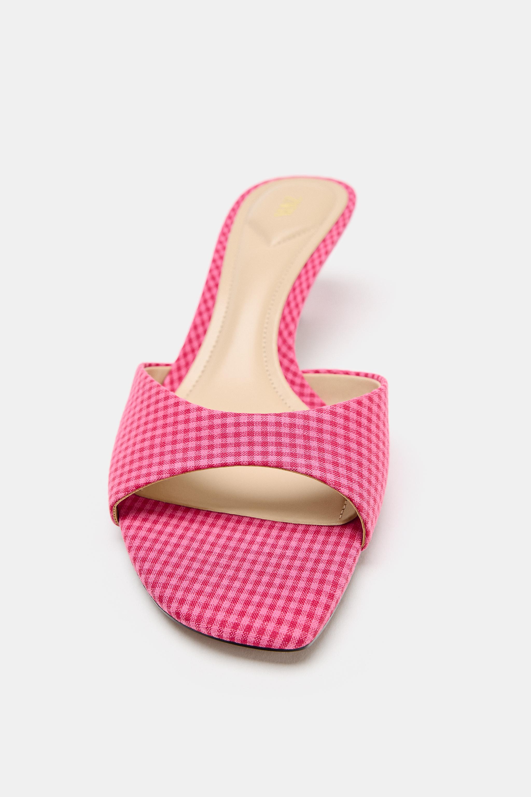GINGHAM PRINT SANDALS