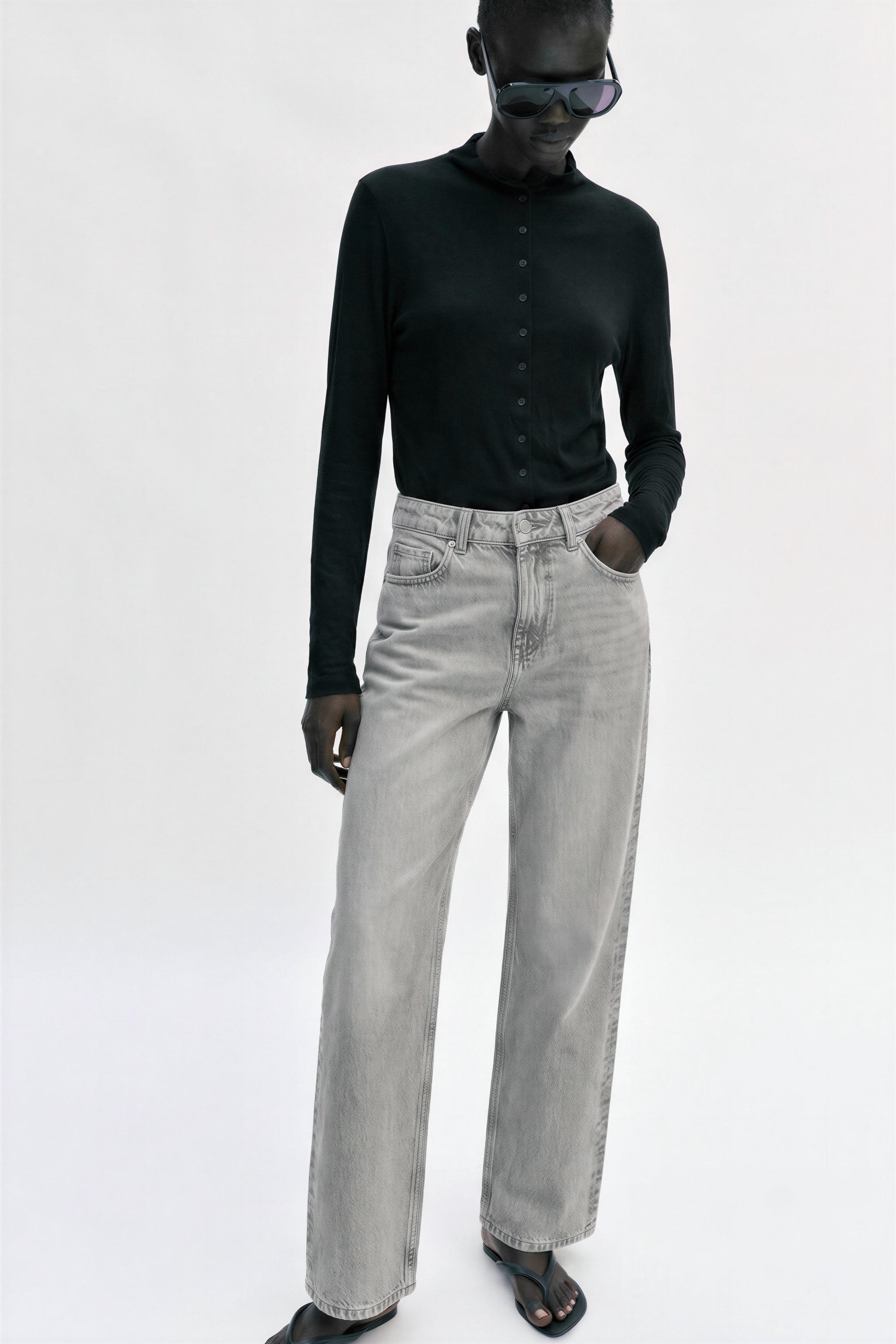 Z1975 HIGH RISE REGULAR LONG LENGTH JEANS — Grey