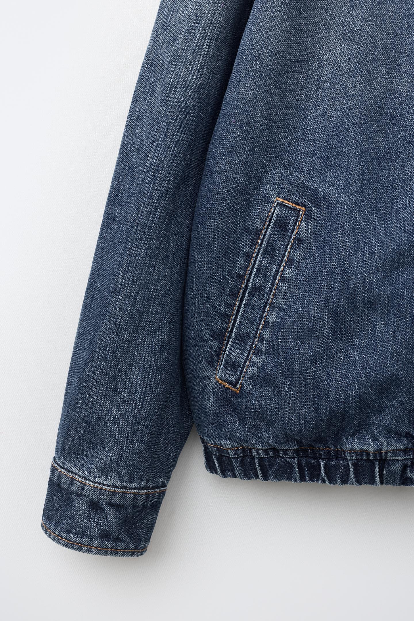 Детская куртка Zara Fruit OF the Loom™ Embroidered Denim Jacket, цвет: Синий — фото 5