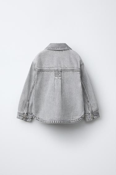 DENIM OVERSHIRT - Grey by Zara - Image 1