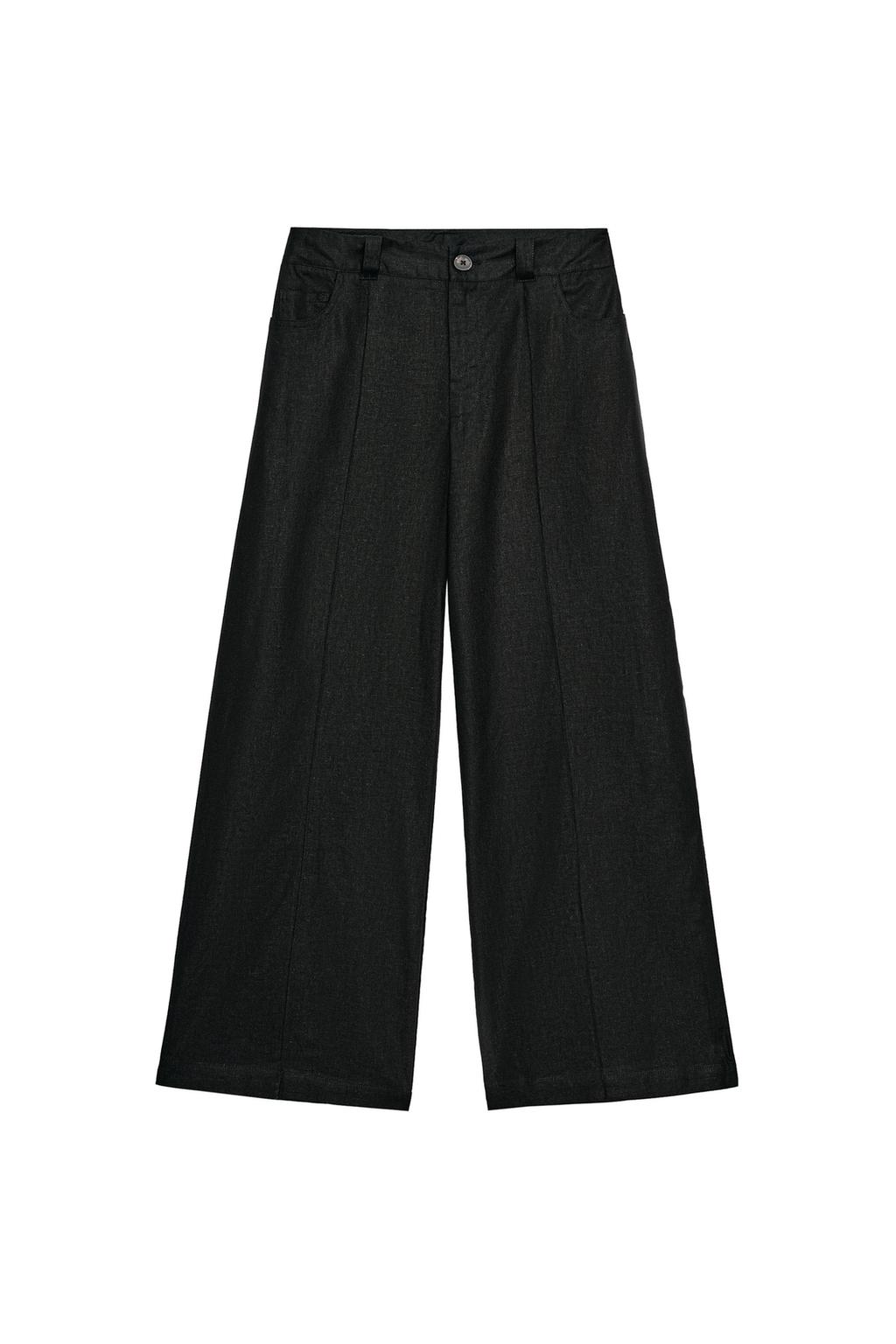 WIDE-LEG LINEN PANTS - image 3