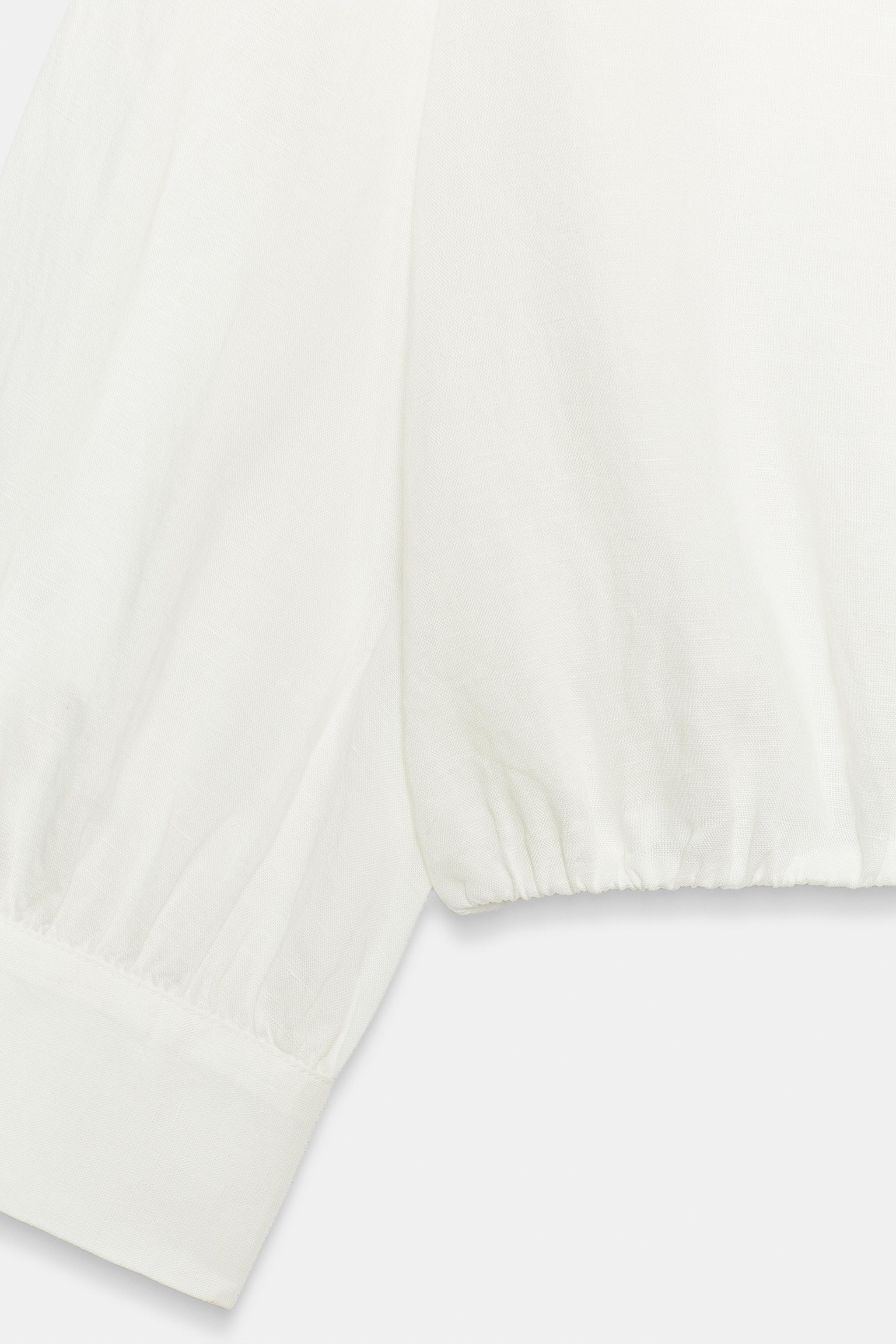 LINEN BALLOON SHIRT WITH FROG CLASPS