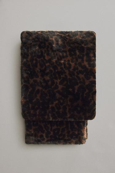 ANIMAL PRINT FLEECE THROW - Dark brown by Zara - Image 5