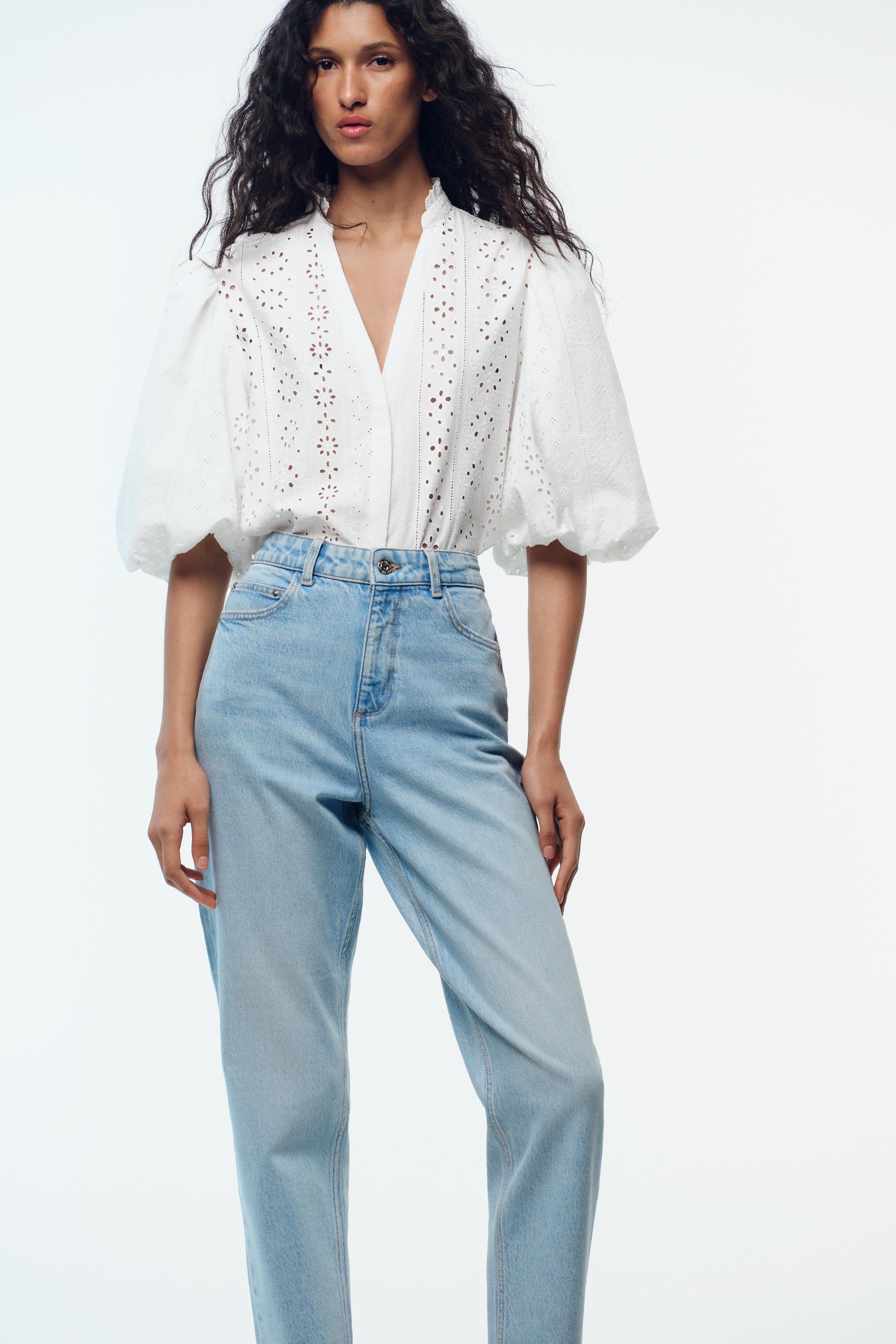 Z.01 HIGH WAIST COMFORT MOM FIT JEANS - Light blue | ZARA