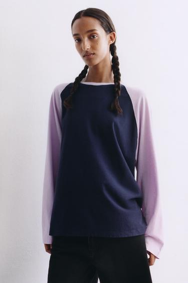 CONTRAST RAGLAN T-SHIRT - Lilac by Zara