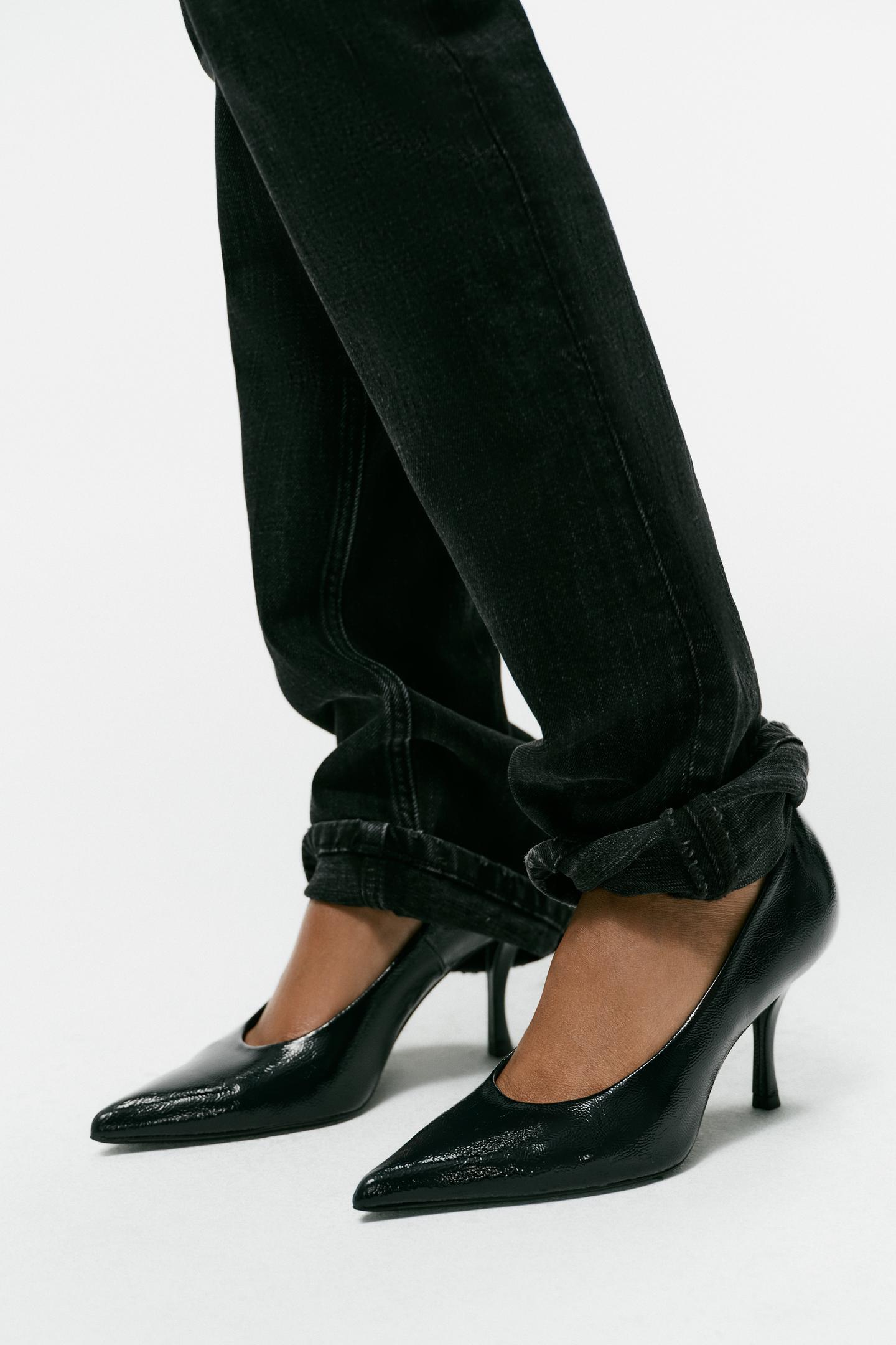 Женские туфли Zara Patent Effect High Heel, цвет: Тёмно-синий — фото 2