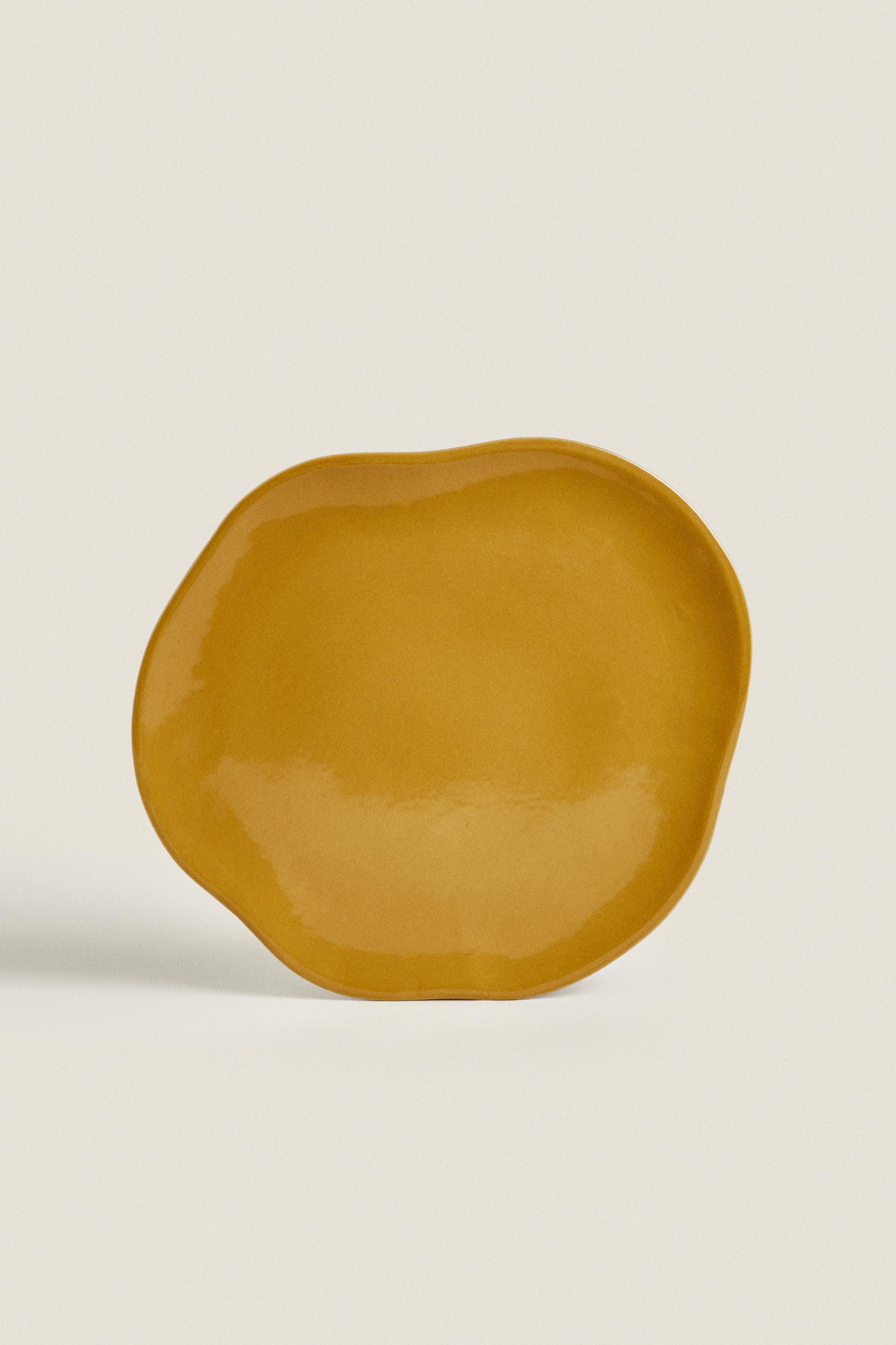 IRREGULAR STONEWARE DINNER PLATE Bluish ZARA United States