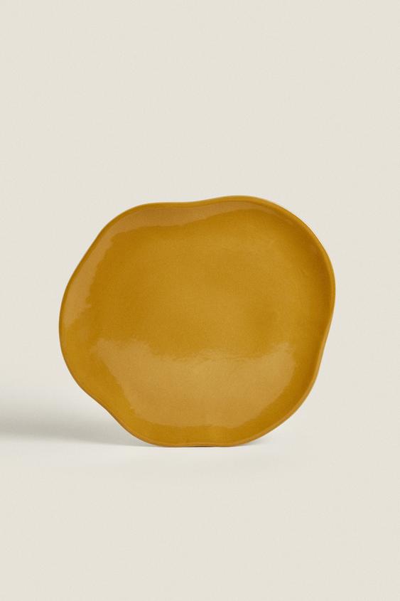 IRREGULAR STONEWARE DINNER PLATE Bluish ZARA United States