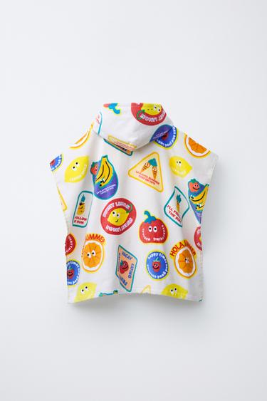 FRUIT TOWEL PONCHO - Ecru by Zara - Image 1